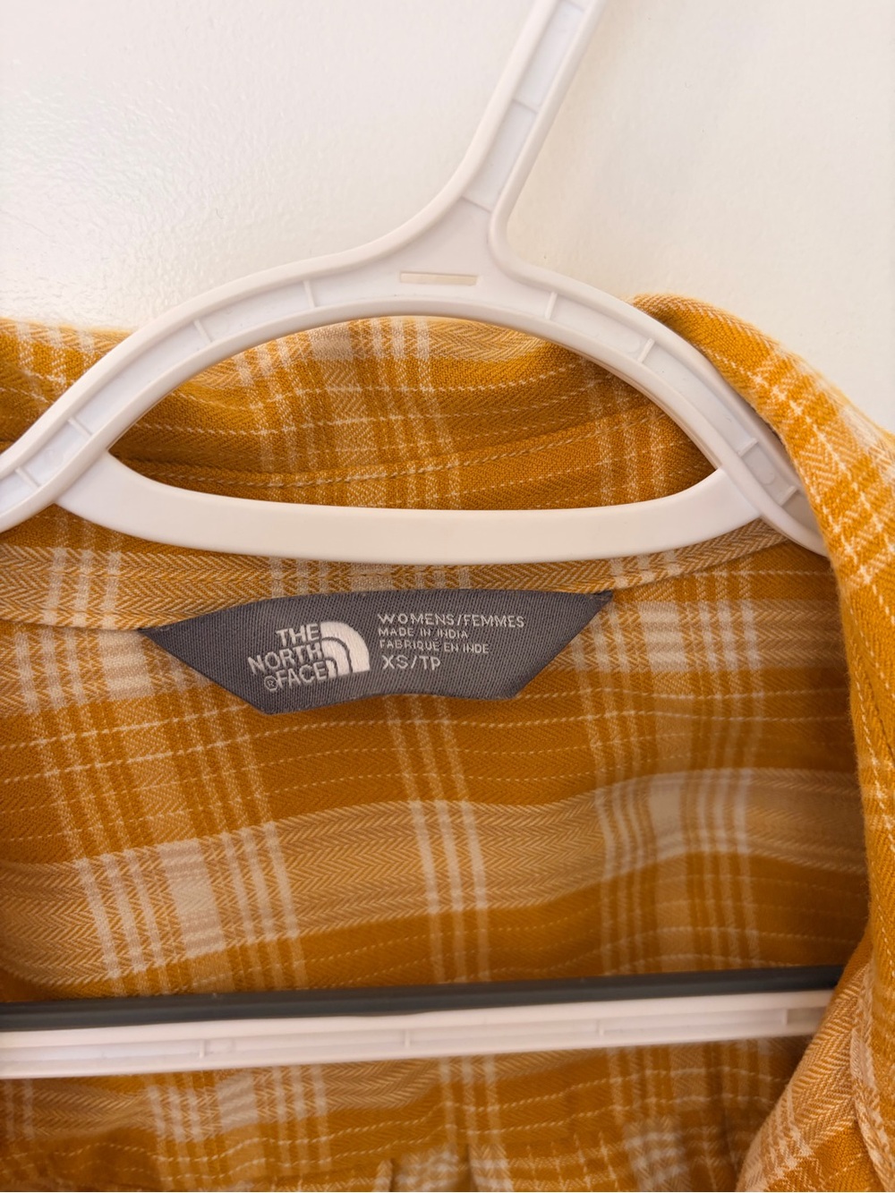 The North Face Mustard Plaid Women's Button Shirt - Picture 2 of 3